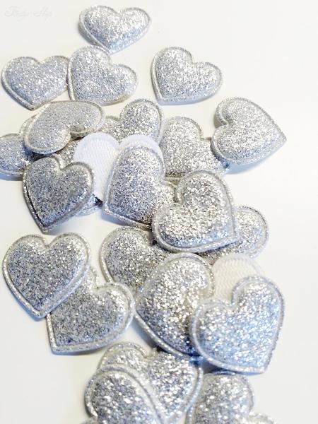 Mini Glitzer Stoffherzen